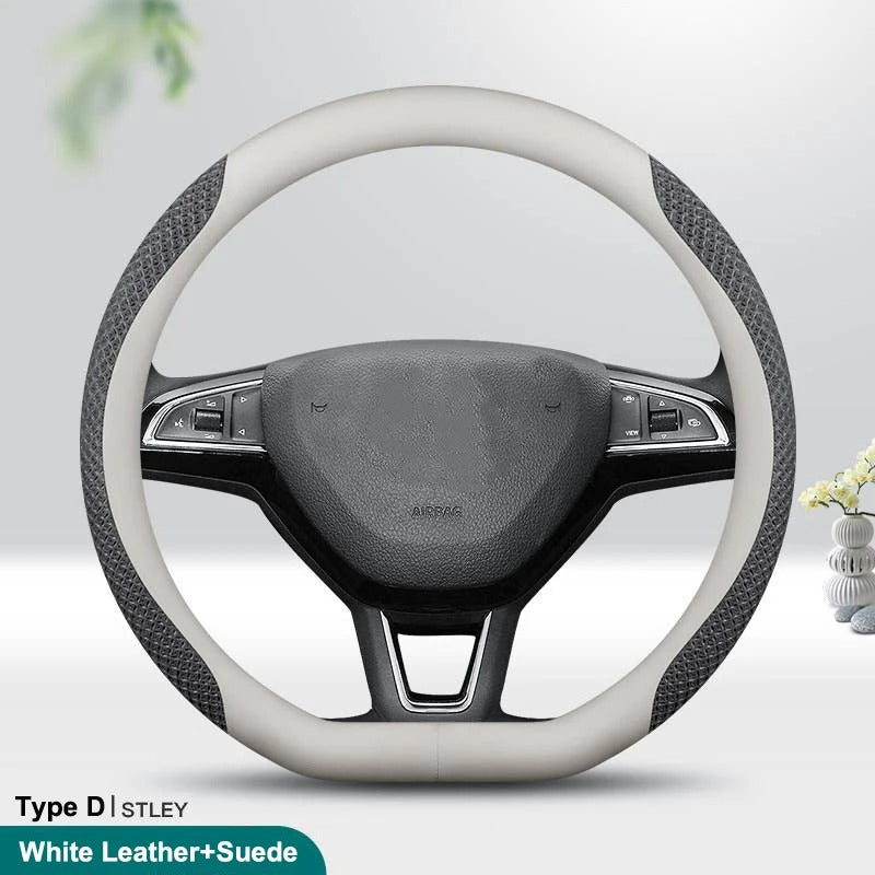 LEATHER ANTI-SLIP STEERINGWHEEL COVER