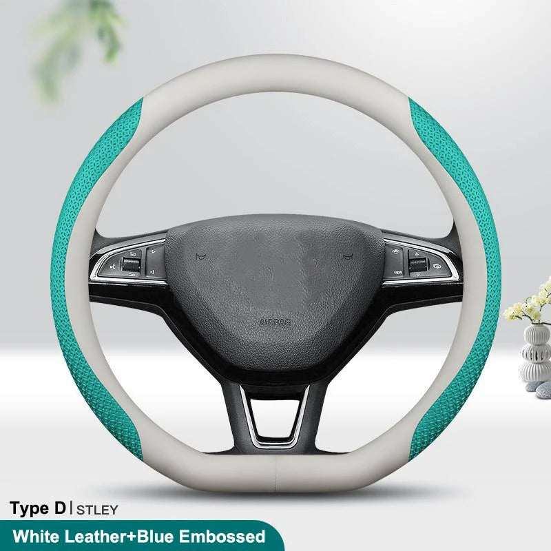 LEATHER ANTI-SLIP STEERINGWHEEL COVER