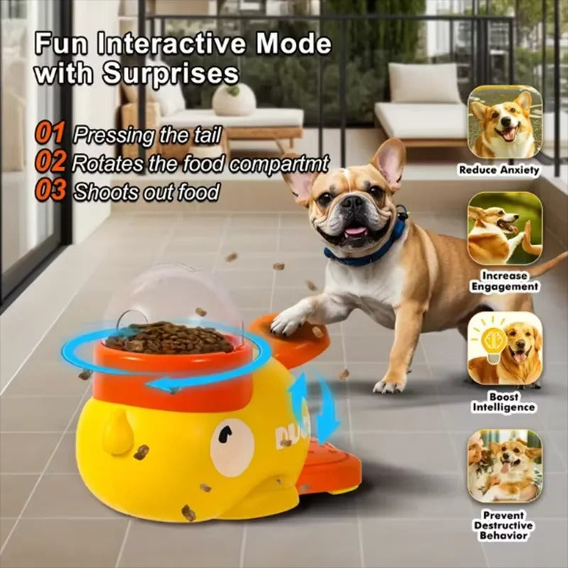 TRAINING PET FEEDER LITTLE YELLOW DUCK LEAKING DEVICE