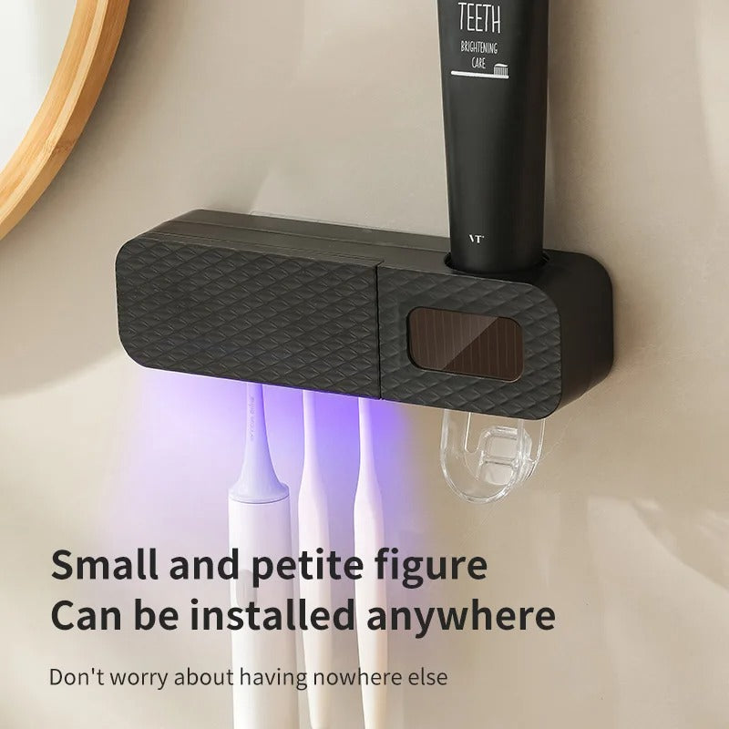 WALL MOUNTED SMART TOOTHBRUSH HOLDER & AUTOMATIC TOOTHPASTE DISPENSER