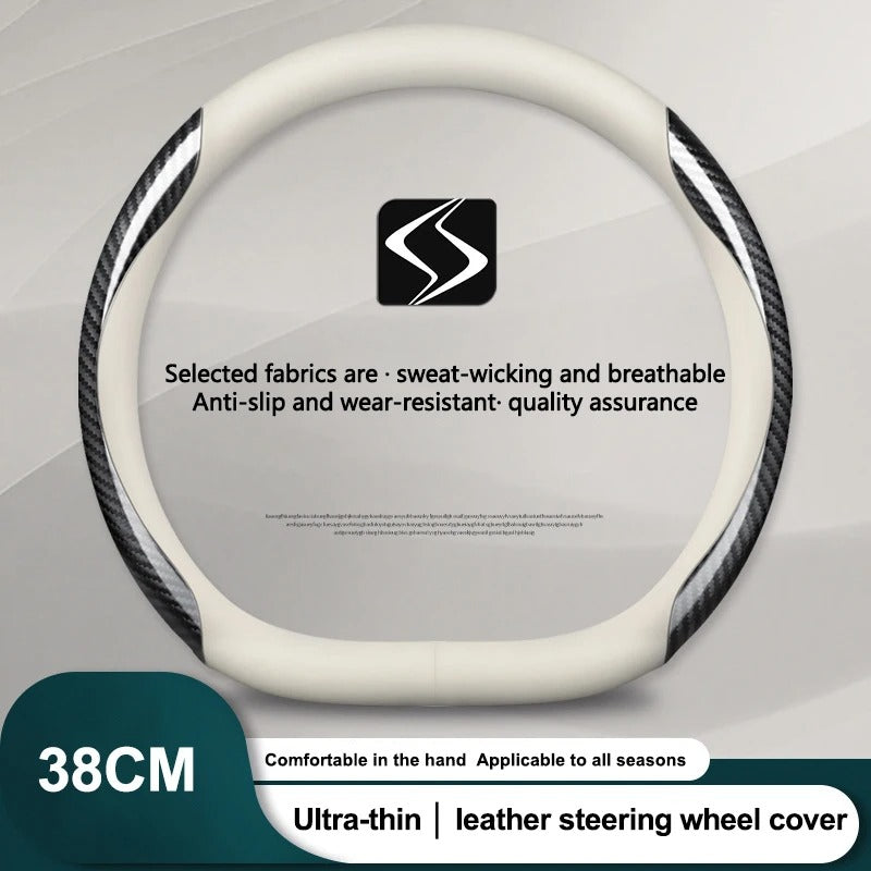 LEATHER ANTI-SLIP STEERINGWHEEL COVER