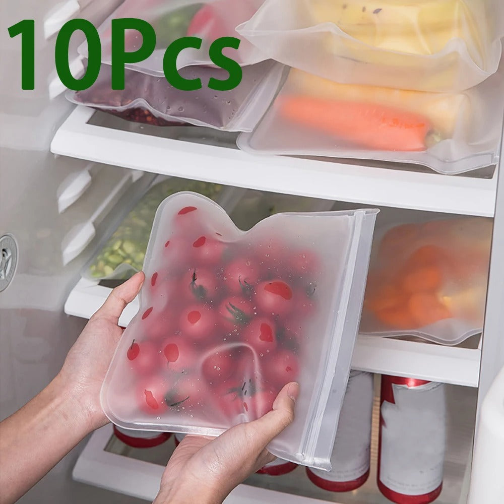 REUSEABLE SILICONE FOOD STORAGE BAGS