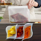 REUSEABLE SILICONE FOOD STORAGE BAGS