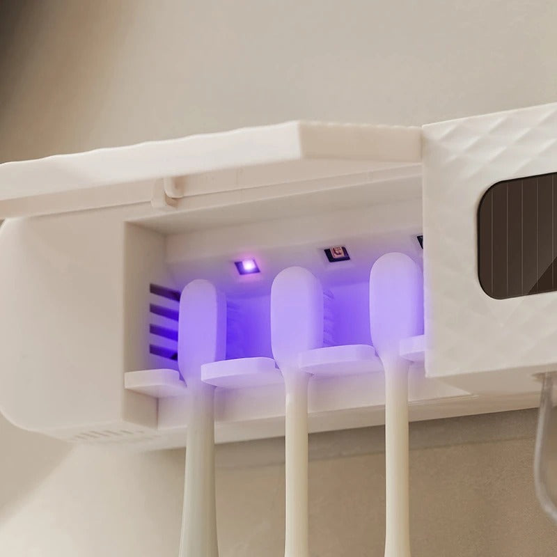 WALL MOUNTED SMART TOOTHBRUSH HOLDER & AUTOMATIC TOOTHPASTE DISPENSER