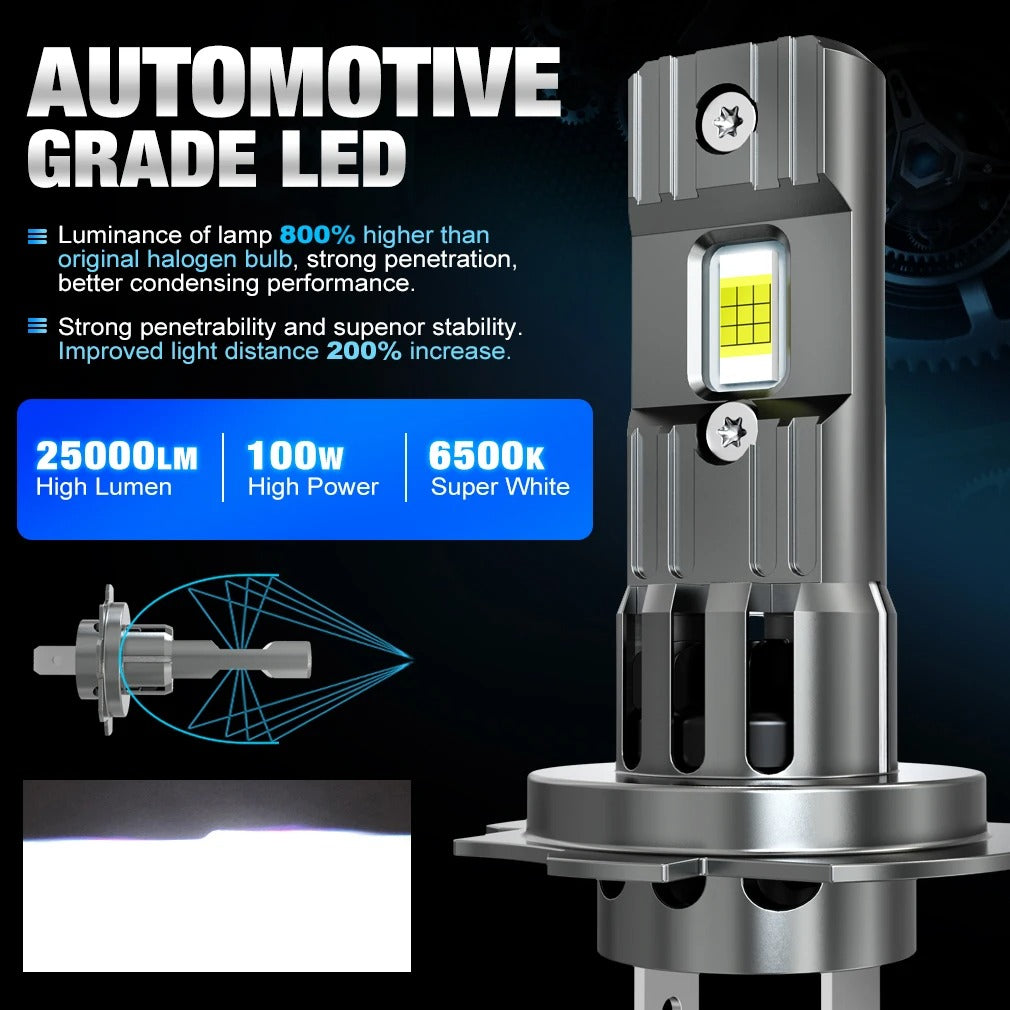 XSTORM H7 LED Headlight Kit Mini Bulb 100W 25000LM 6000K CSP for Car Headlamp 12V White Auto Fog Lamps H7 Led