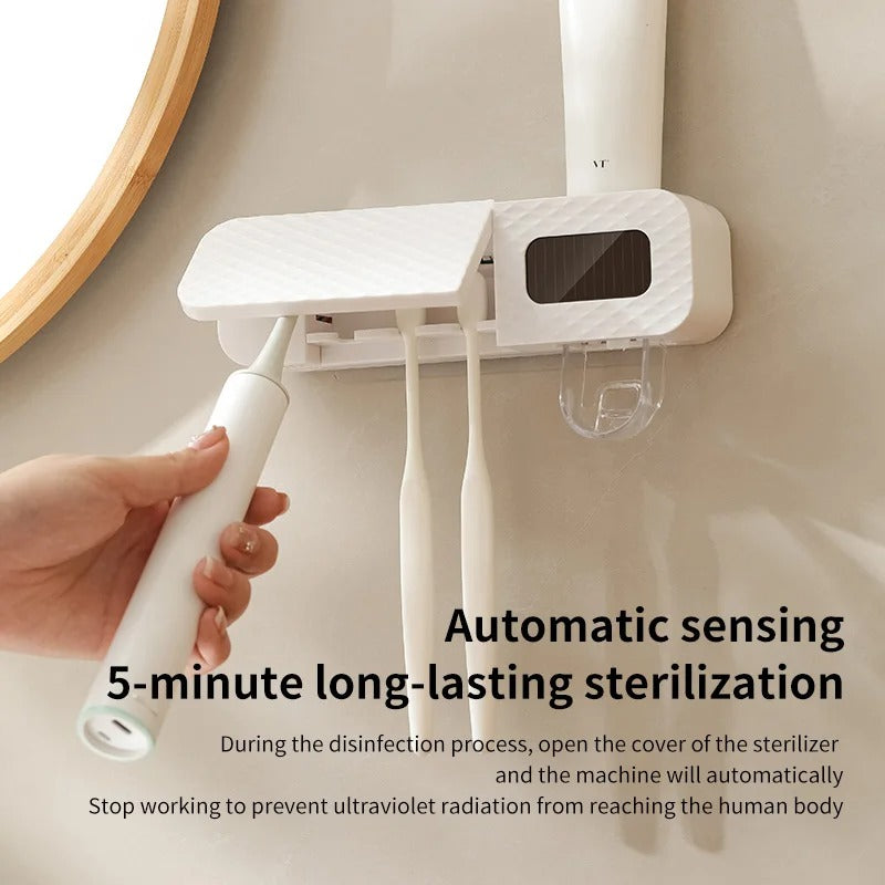 WALL MOUNTED SMART TOOTHBRUSH HOLDER & AUTOMATIC TOOTHPASTE DISPENSER