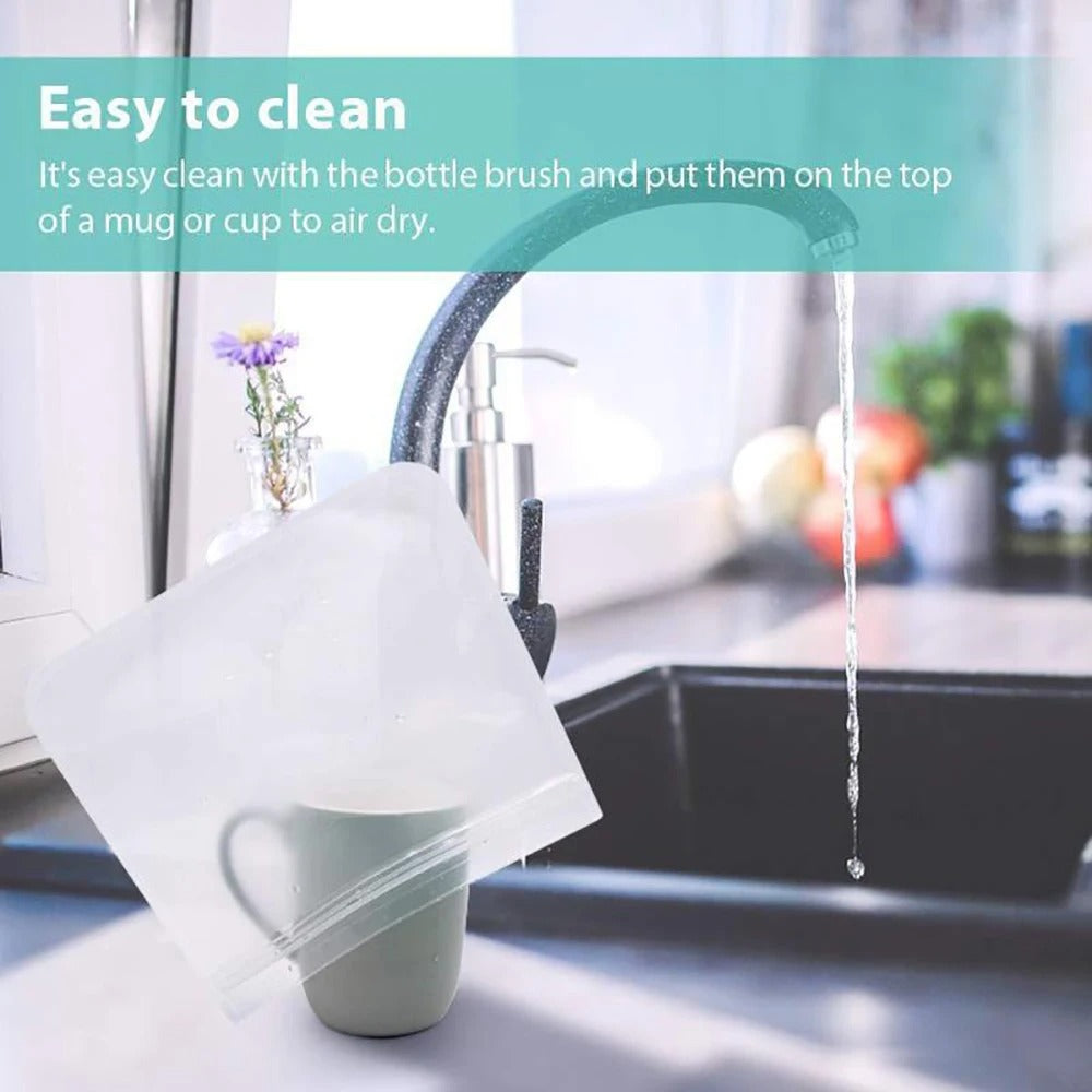 REUSEABLE SILICONE FOOD STORAGE BAGS