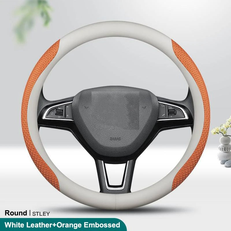 LEATHER ANTI-SLIP STEERINGWHEEL COVER