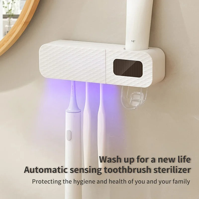 WALL MOUNTED SMART TOOTHBRUSH HOLDER & AUTOMATIC TOOTHPASTE DISPENSER