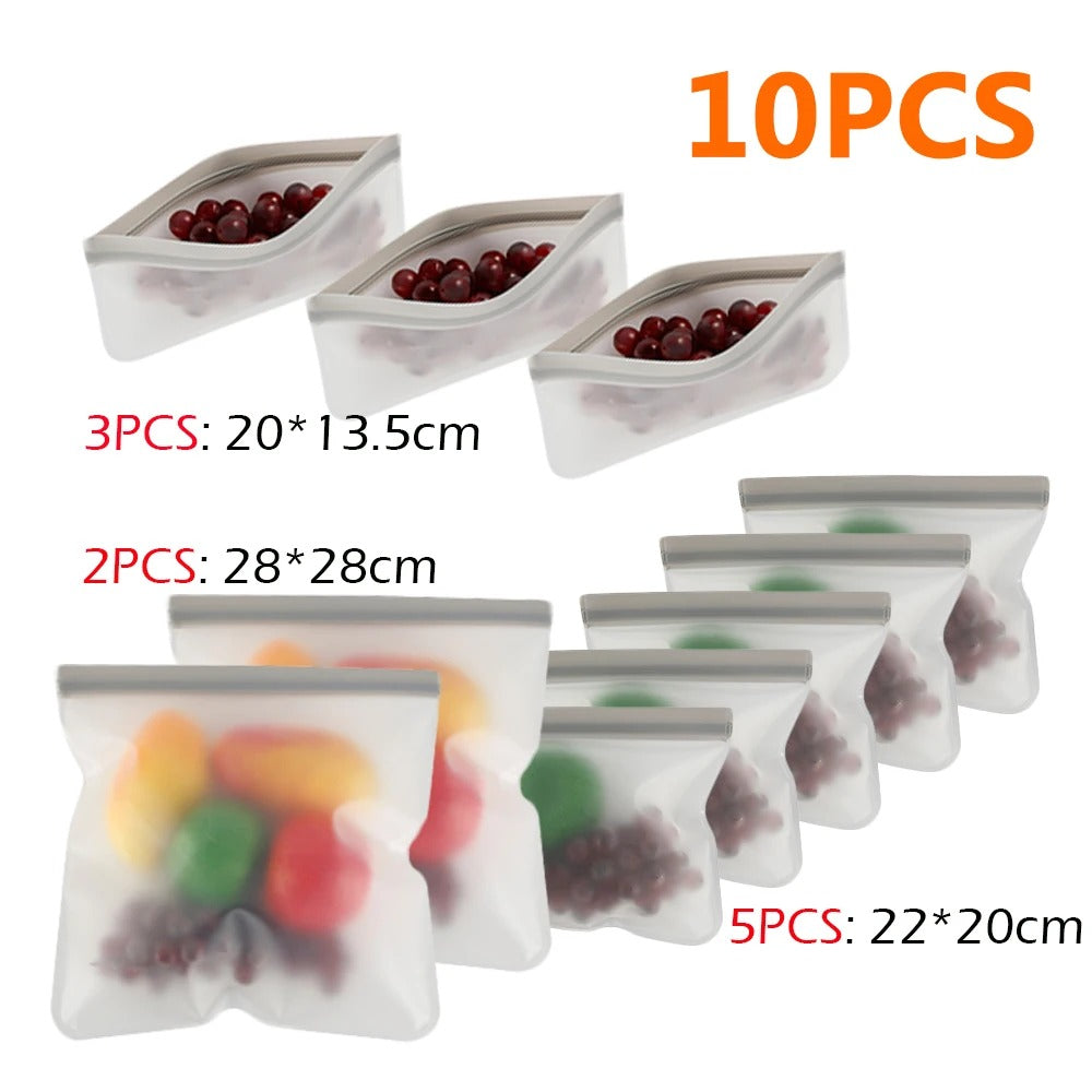 REUSEABLE SILICONE FOOD STORAGE BAGS